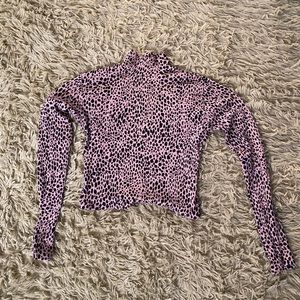 RARE brandy Melville Cheetah Turtleneck Crop Top